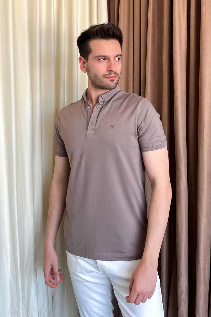MPL Men's Polo Collar Oxford T-shirt 3570 - Tupelo