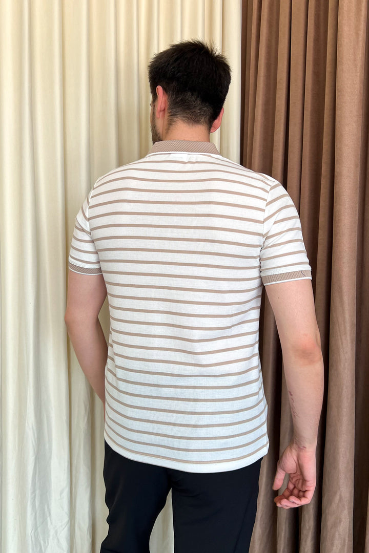 MPL Men's Zippered Collar Polo Neck T-shirt 4150 - Liepāja