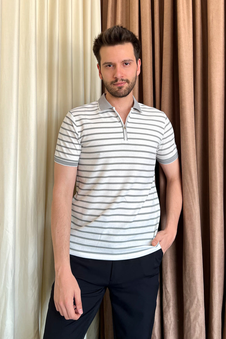 MPL Men's Zippered Collar Polo Neck T-shirt 4150 - Pittsfield