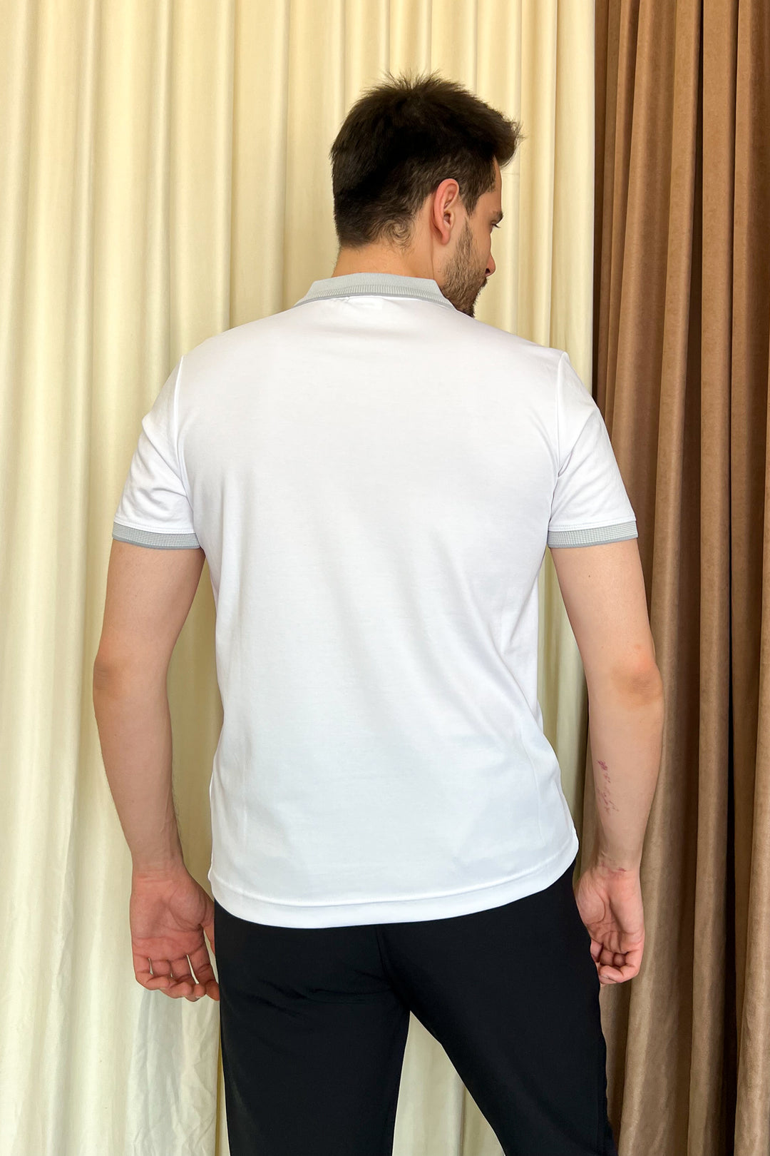 MPL Men's Zippered Polo Neck T-shirt 4168 - Mishawaka