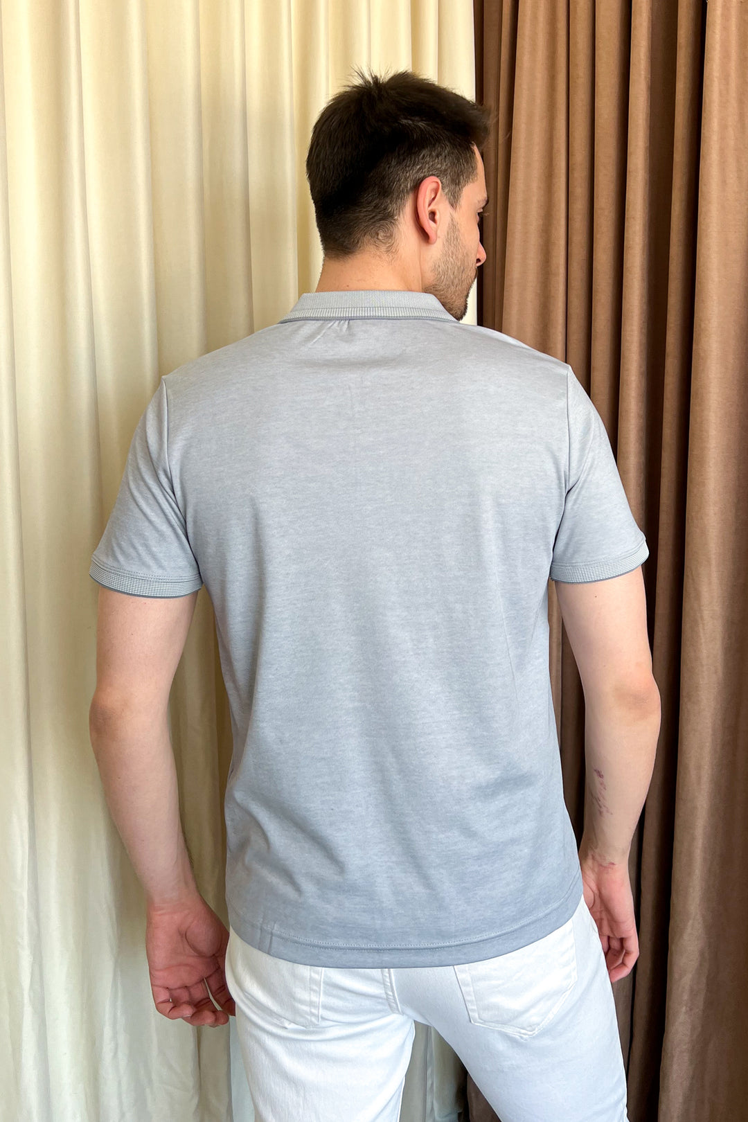 MPL Men's Zippered Polo Neck T-shirt 4168 - Tamiami