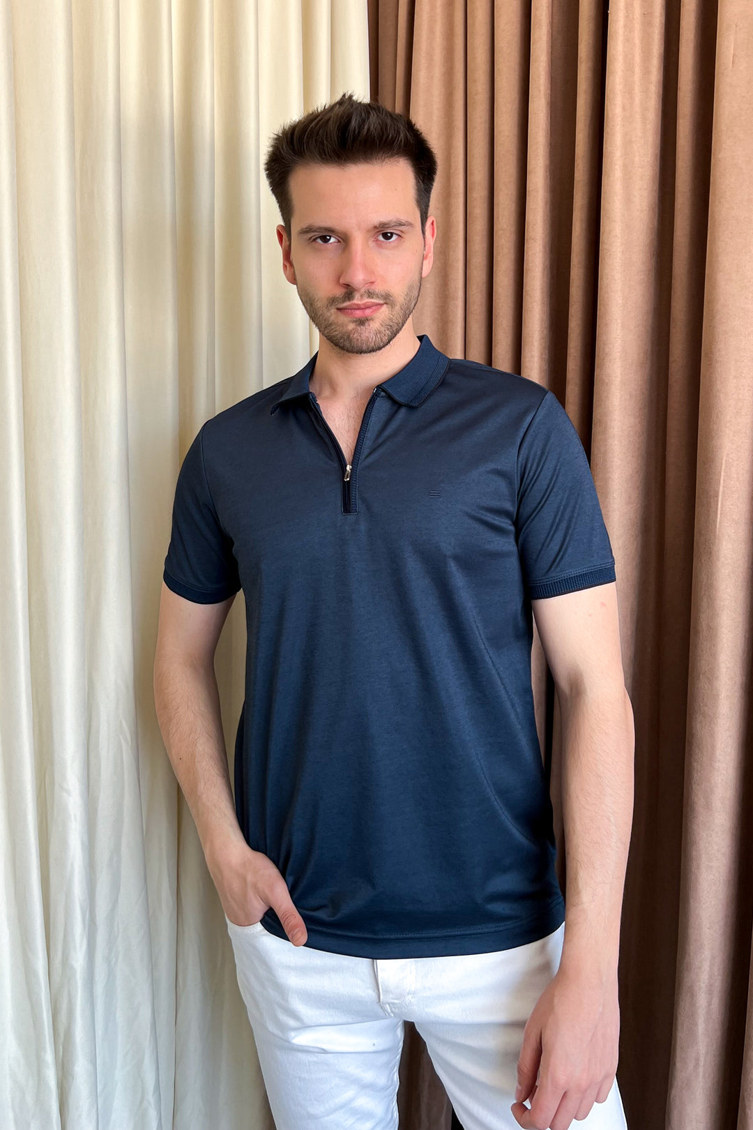 MPL Men's Zippered Polo Neck T-shirt 4168 - Torrejón de Ardoz
