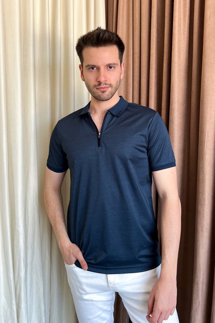 MPL Men's Zippered Polo Neck T-shirt 4168 - Torrejón de Ardoz