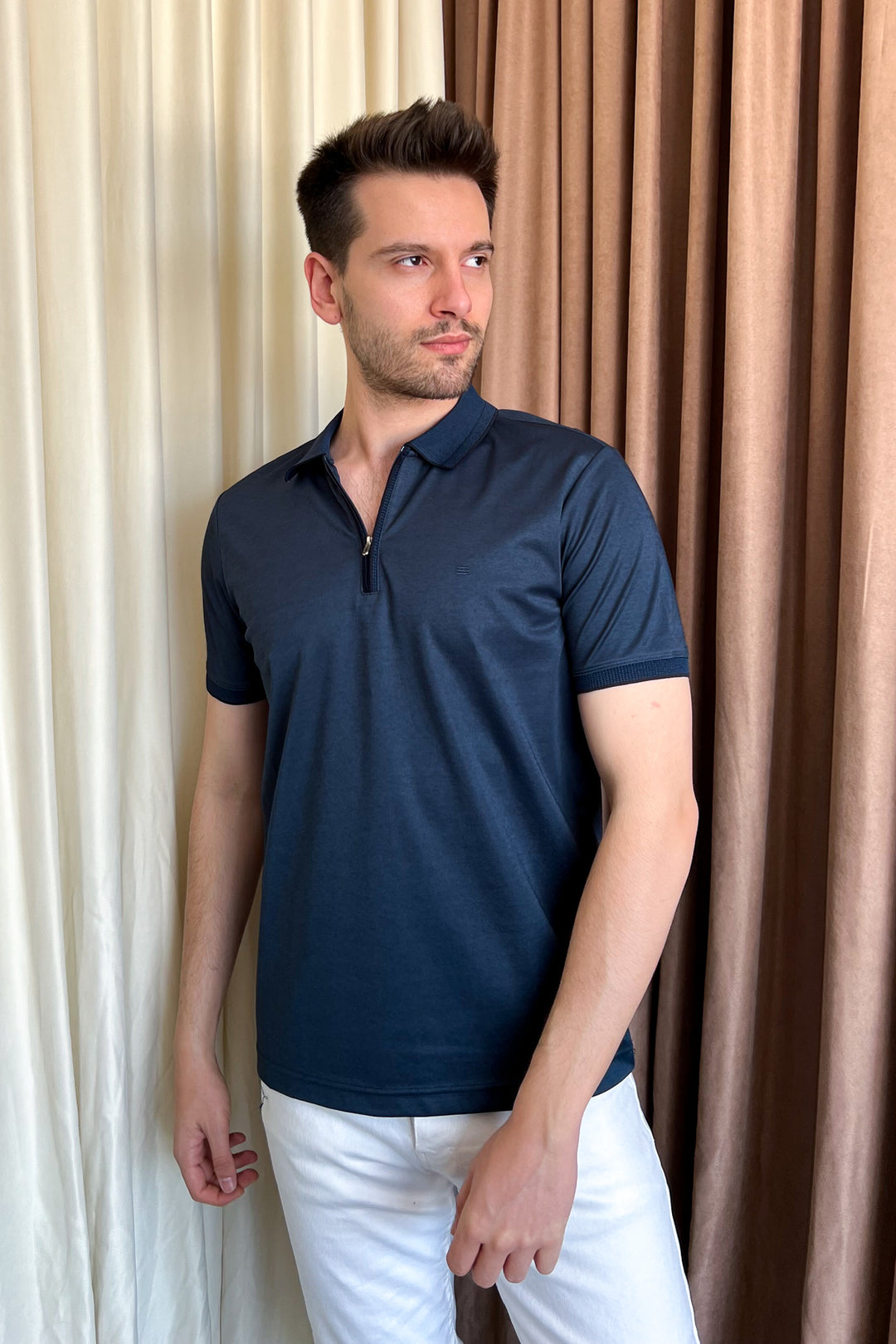 MPL Men's Zippered Polo Neck T-shirt 4168 - Torrejón de Ardoz