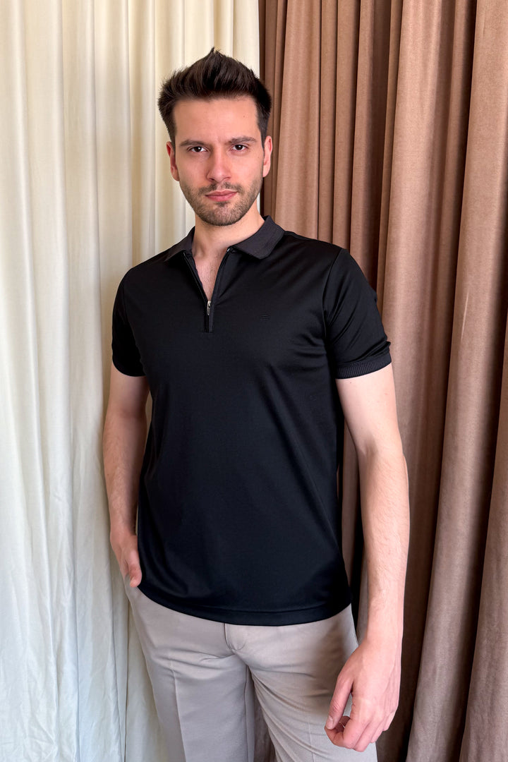 MPL Men's Zippered Polo Neck T-shirt 4168 - Napier