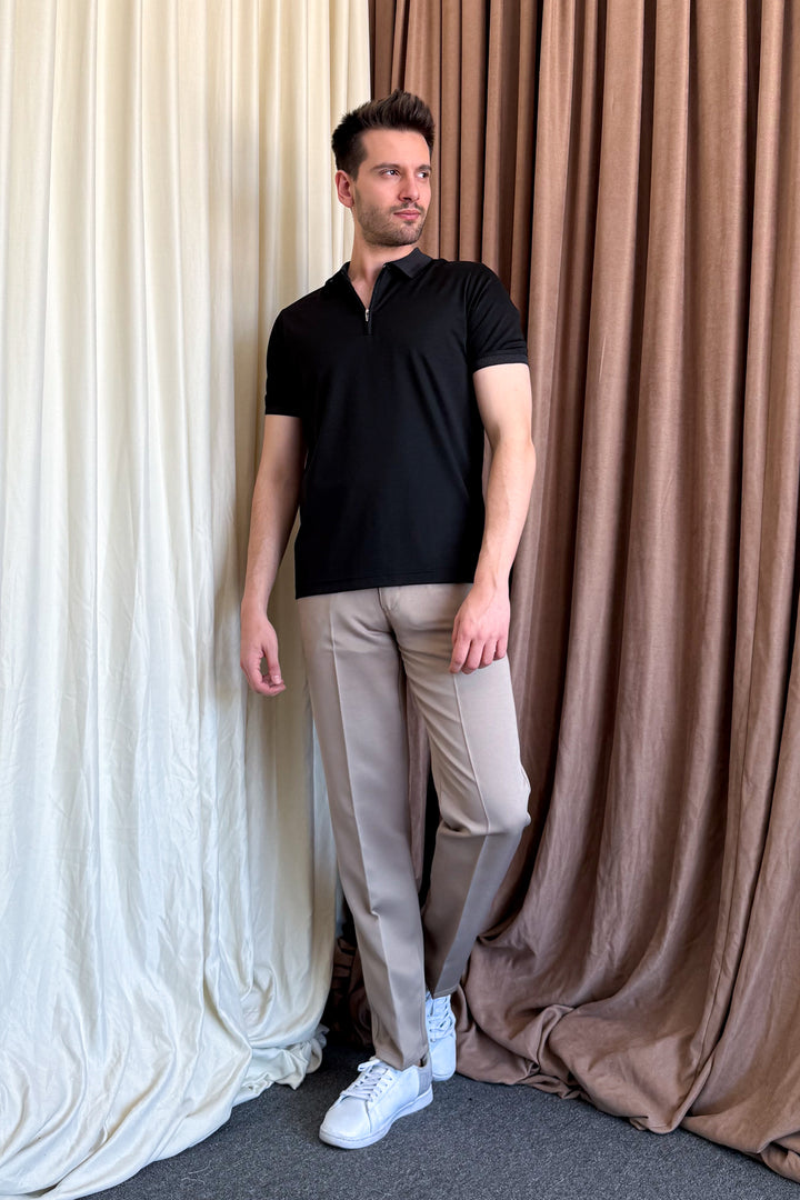 MPL Men's Zippered Polo Neck T-shirt 4168 - Napier