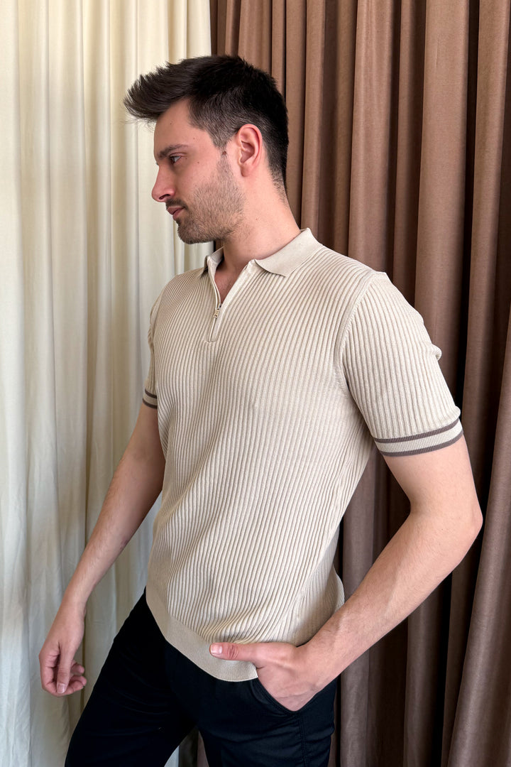 MPL Men's Zippered Polo Neck T-shirt 4290 - Elyria
