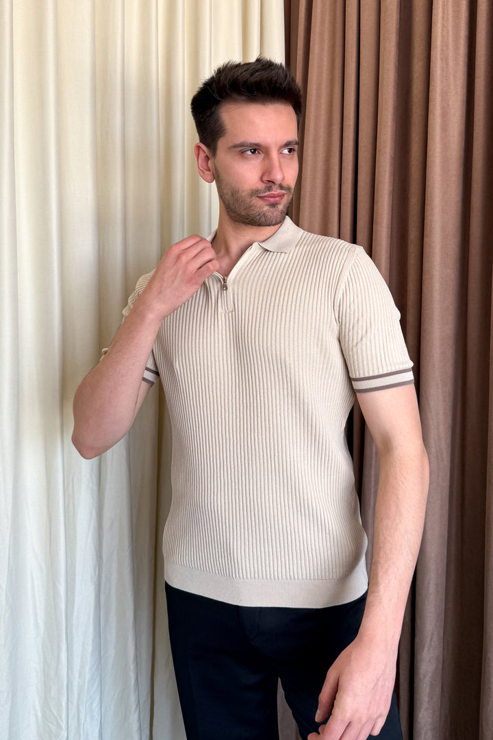 MPL Men's Zippered Polo Neck T-shirt 4290 - Elyria