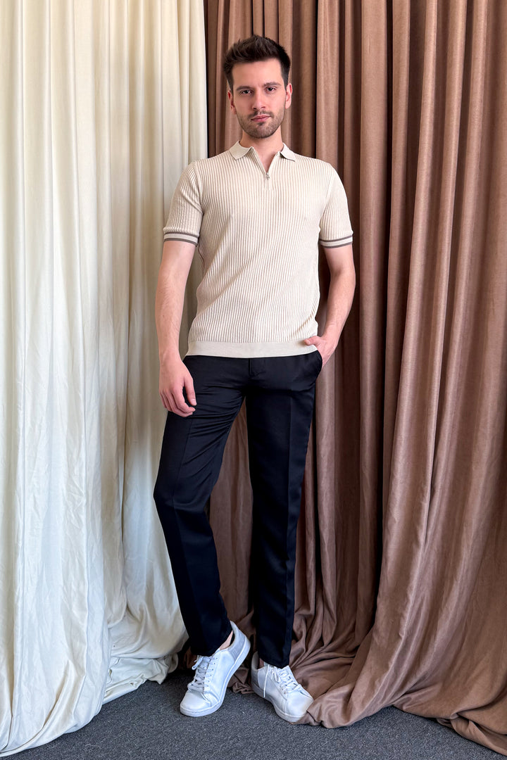 MPL Men's Zippered Polo Neck T-shirt 4290 - Elyria