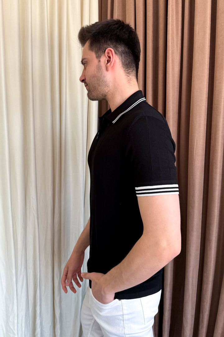 MPL Men's Zippered Collar Polo Neck T-shirt 44357 - Westfield