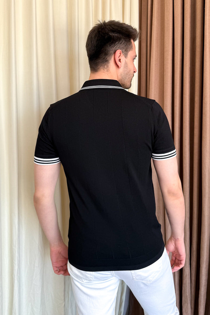 MPL Men's Zippered Collar Polo Neck T-shirt 44357 - Westfield