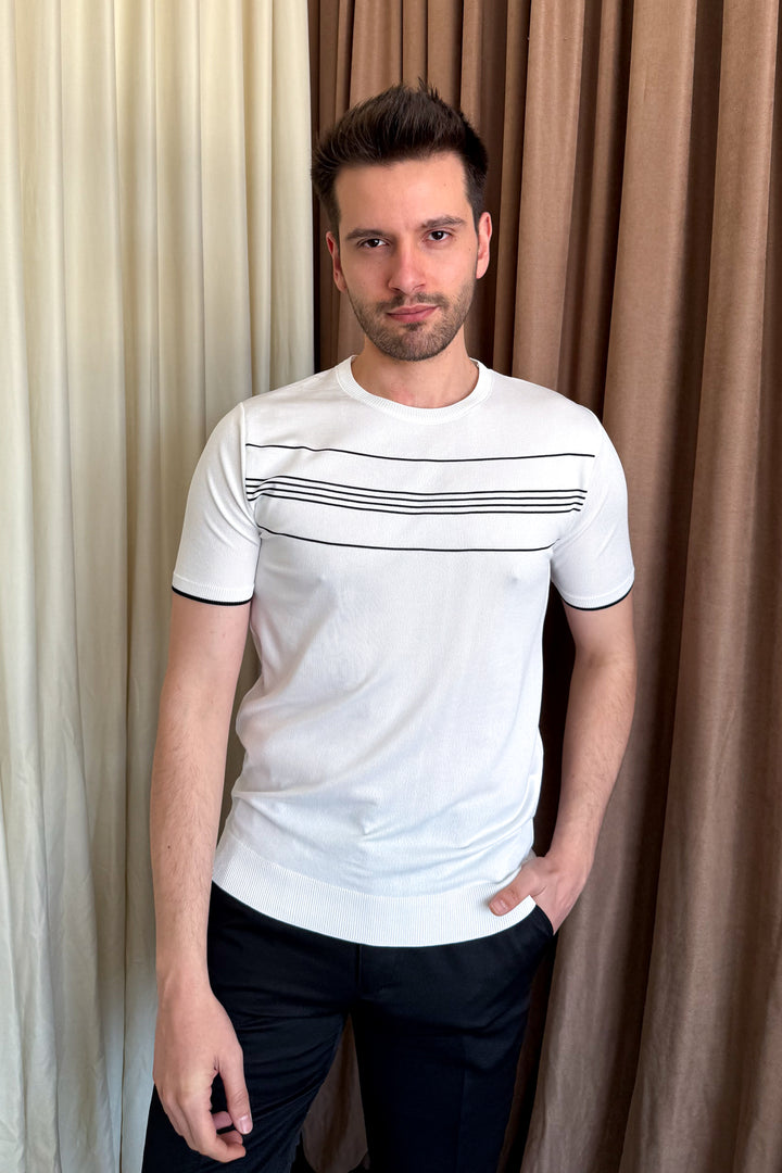 MPL Men's Striped T-shirt with Round Neck and Short Sleeves 9250 - Erftstadt