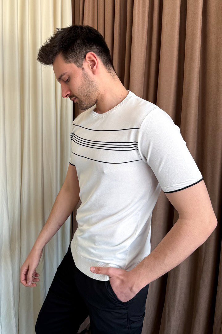 MPL Men's Striped T-shirt with Round Neck and Short Sleeves 9250 - Erftstadt