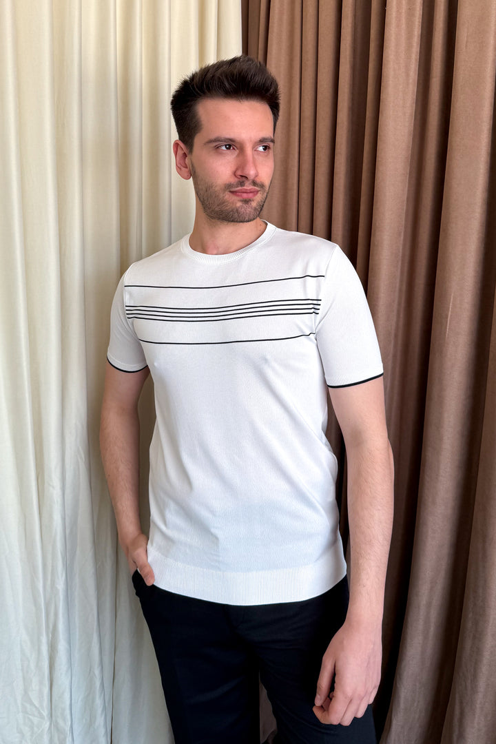 MPL Men's Striped T-shirt with Round Neck and Short Sleeves 9250 - Erftstadt