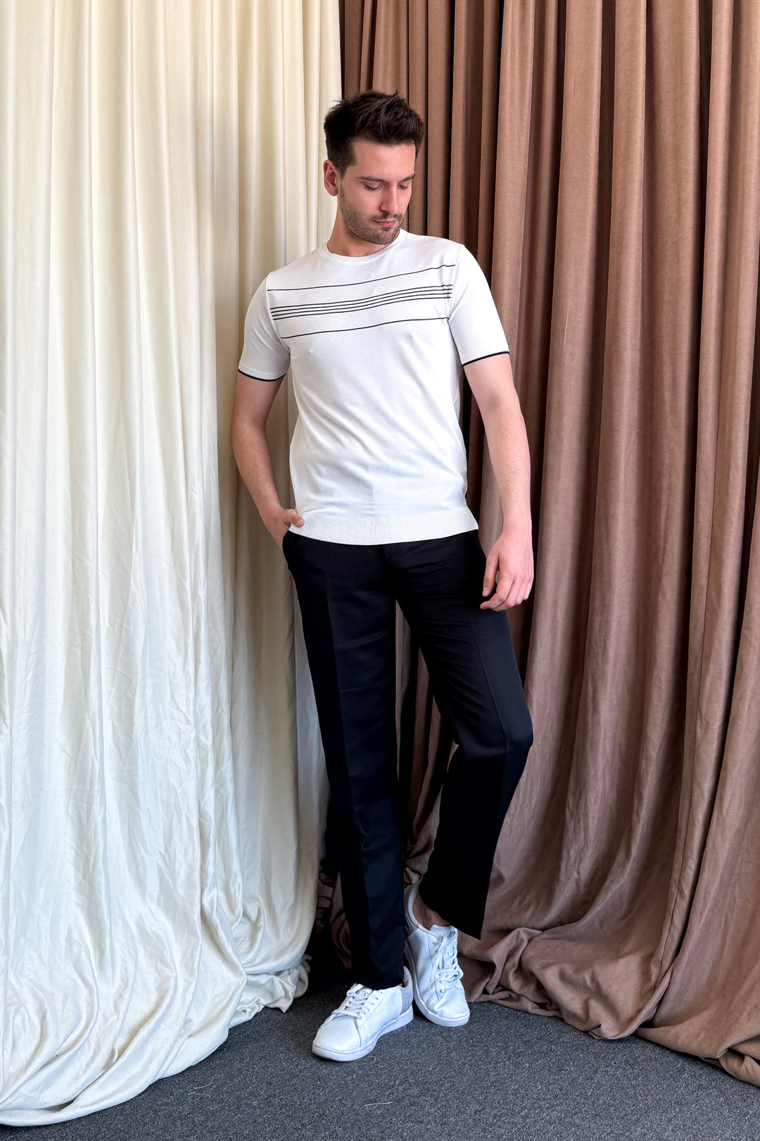 MPL Men's Striped T-shirt with Round Neck and Short Sleeves 9250 - Erftstadt