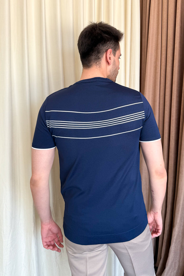 MPL Men's Striped T-shirt with Round Neck and Short Sleeves 9250 - Cumbernauld