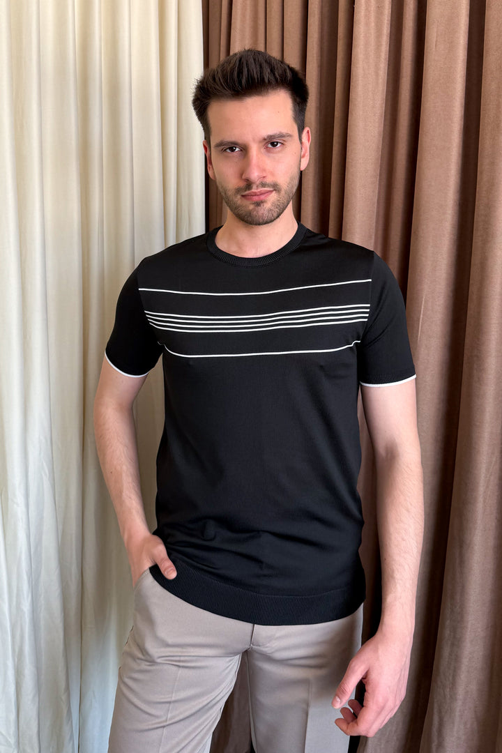 MPL Men's Striped T-shirt with Round Neck and Short Sleeves 9250 - Ecatepec