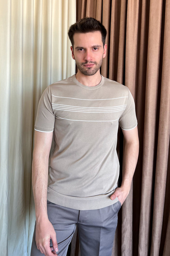 MPL Men's Striped T-shirt with Round Neck and Short Sleeves 9250 - Old Bridge