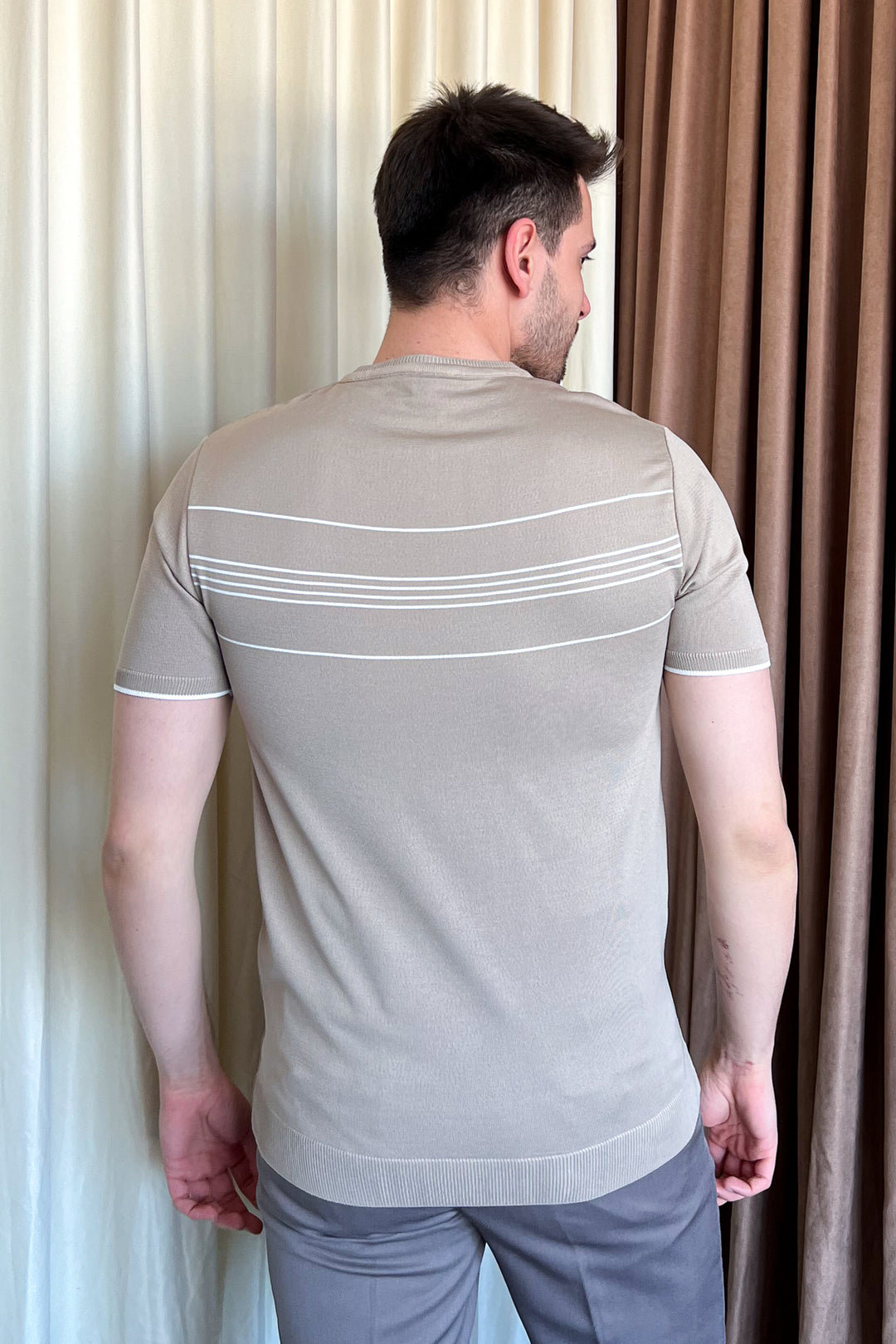 MPL Men's Striped T-shirt with Round Neck and Short Sleeves 9250 - Old Bridge