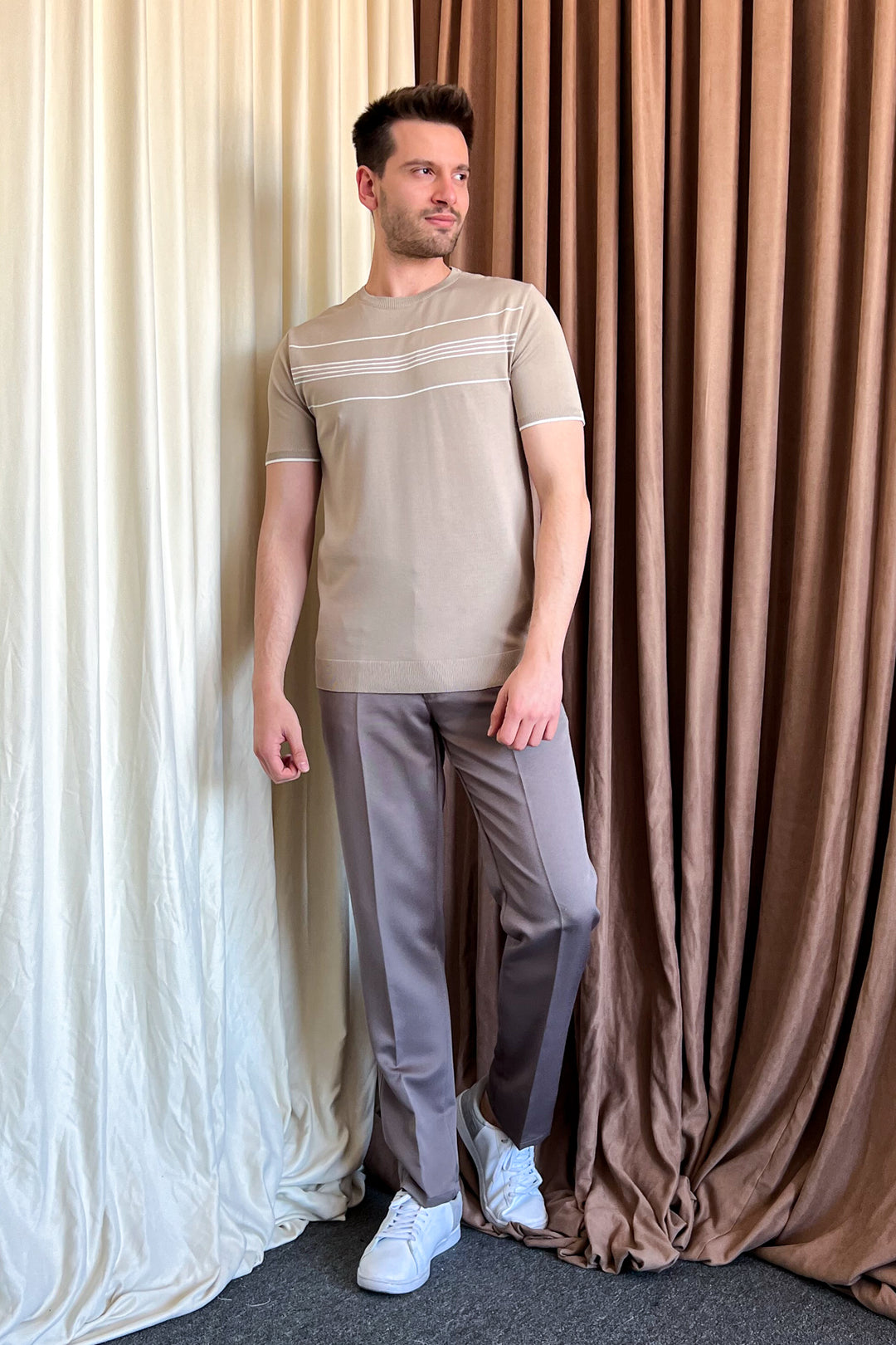 MPL Men's Striped T-shirt with Round Neck and Short Sleeves 9250 - Old Bridge
