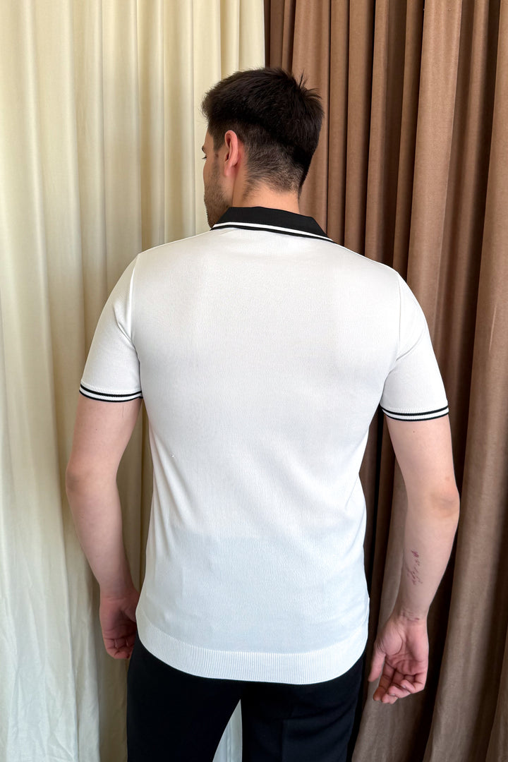 MPL Men's Polo Collar Zippered Short Sleeve Sweater - Williamsburg