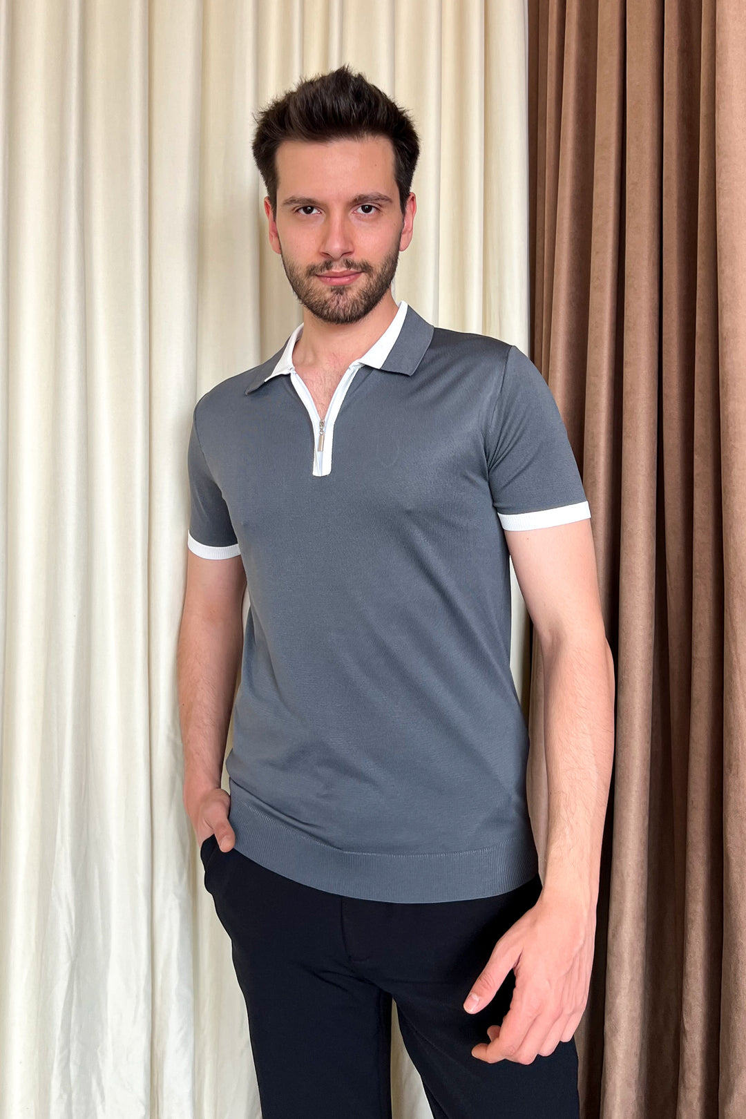 MPL Men's Zippered Short Sleeve T-shirt 9650 - Union City