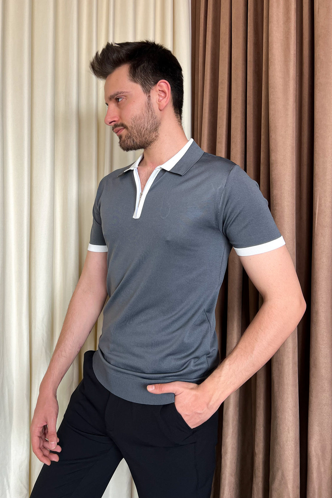 MPL Men's Zippered Short Sleeve T-shirt 9650 - Union City