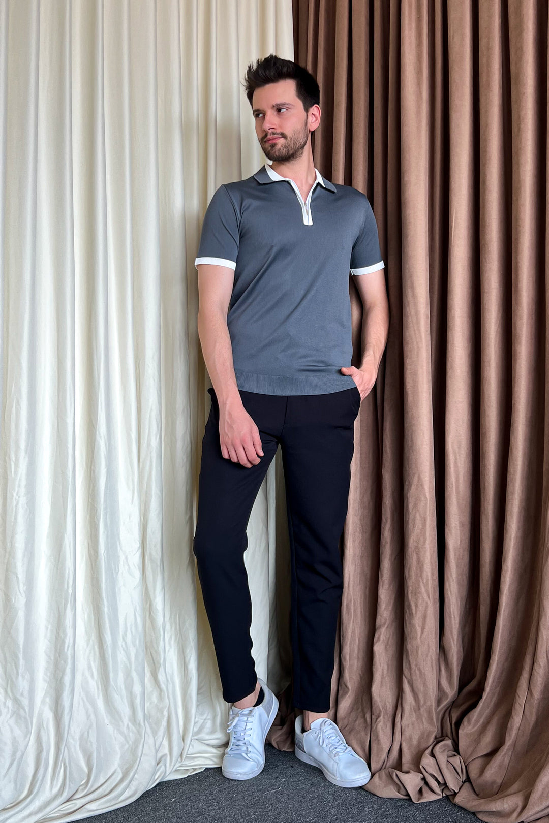 MPL Men's Zippered Short Sleeve T-shirt 9650 - Union City