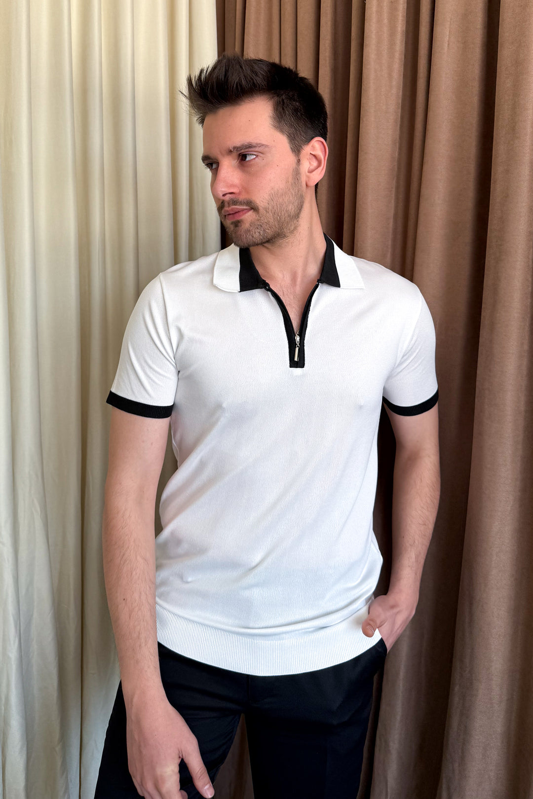 MPL Men's Zippered Short Sleeve T-shirt 9650 - Walkden