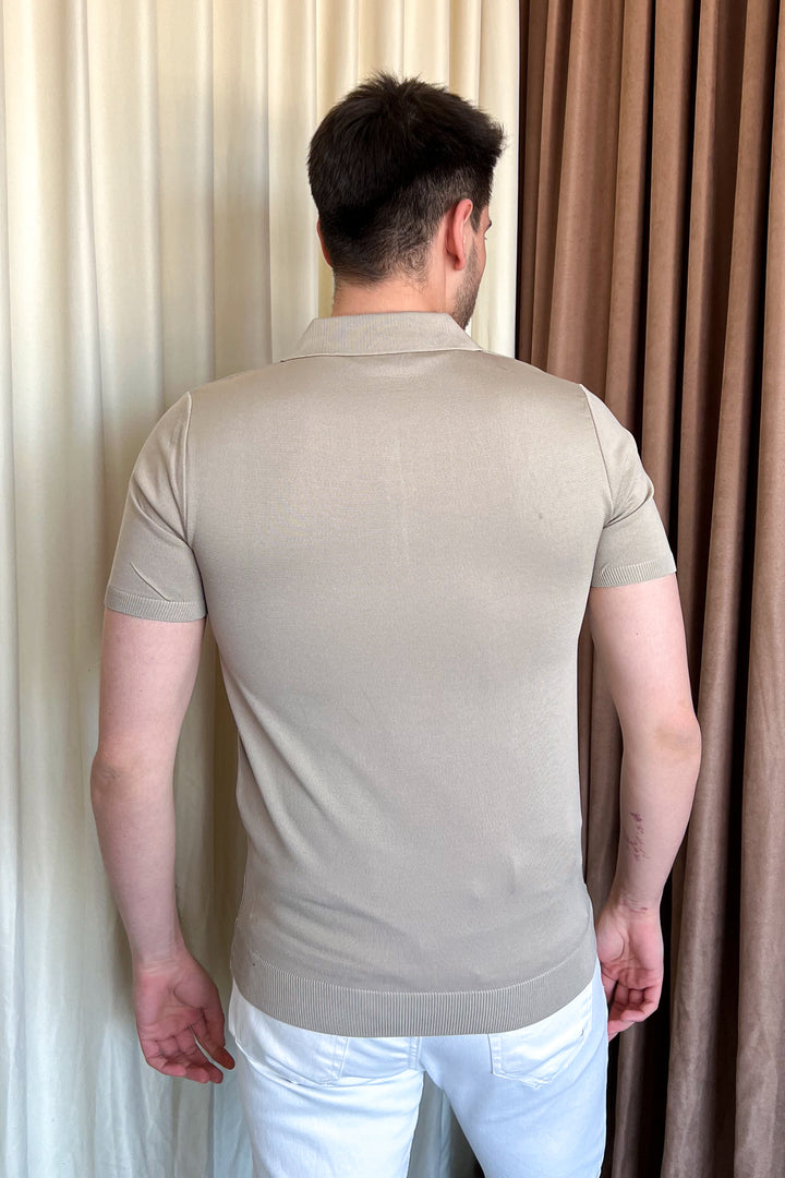 MPL Men's Zippered Short Sleeve Polo Neck Sweater 9900 - Gladbeck