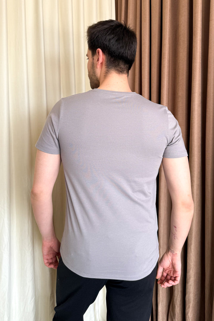 MPL Men's Cotton Ottoman Zero Collar T-shirt 3155 - Kyiv