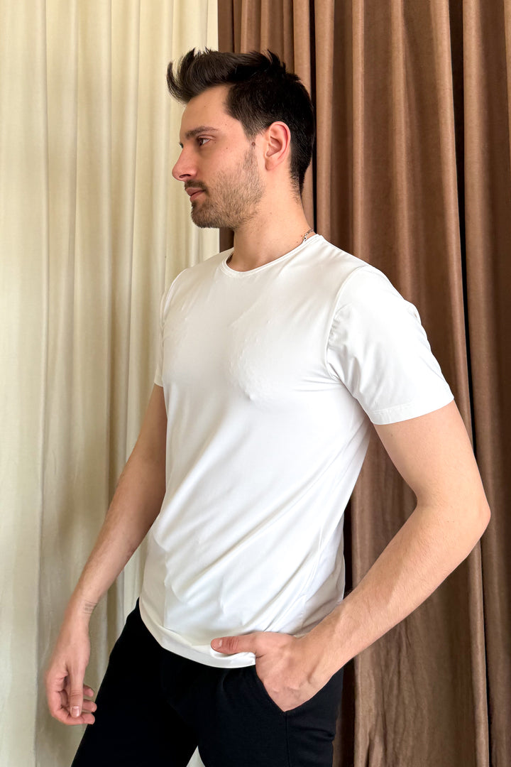 MPL Men's Cotton Ottoman Zero Collar T-shirt 3155 - Venray