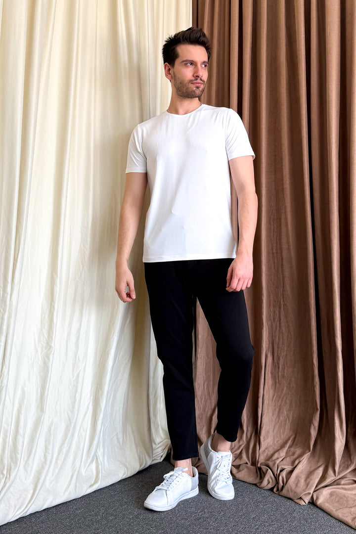 MPL Men's Cotton Ottoman Zero Collar T-shirt 3155 - Venray