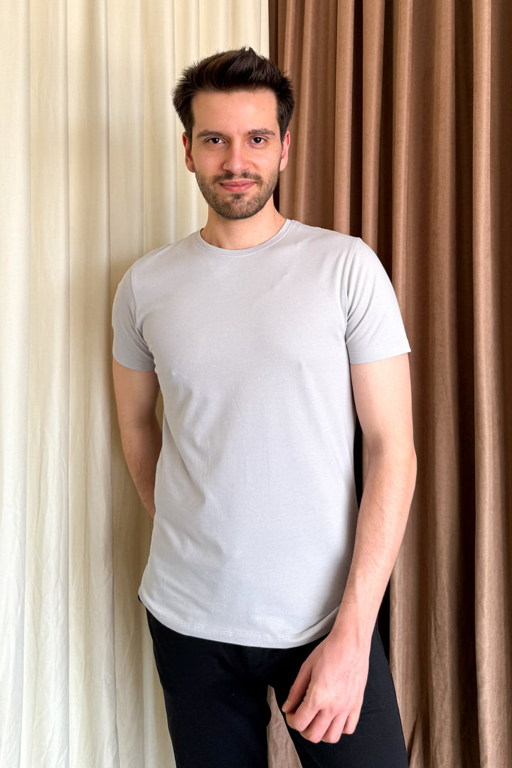 MPL Men's Cotton Ottoman Zero Collar T-shirt 3155 - Salamanca