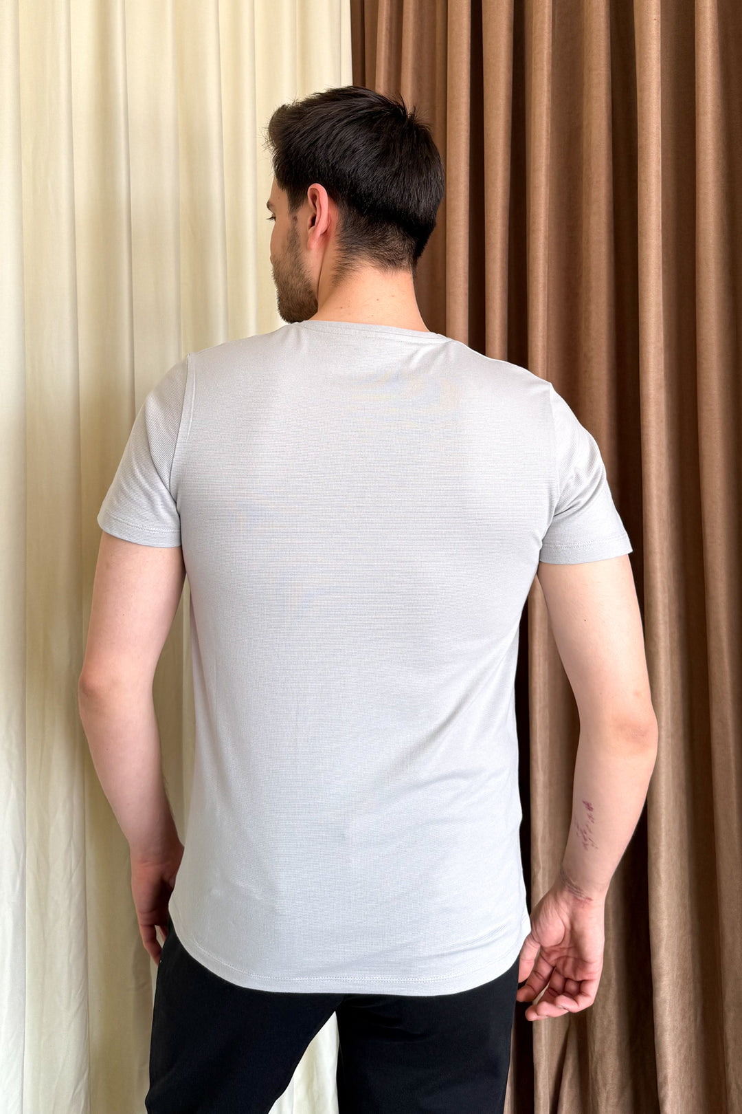 MPL Men's Cotton Ottoman Zero Collar T-shirt 3155 - Salamanca