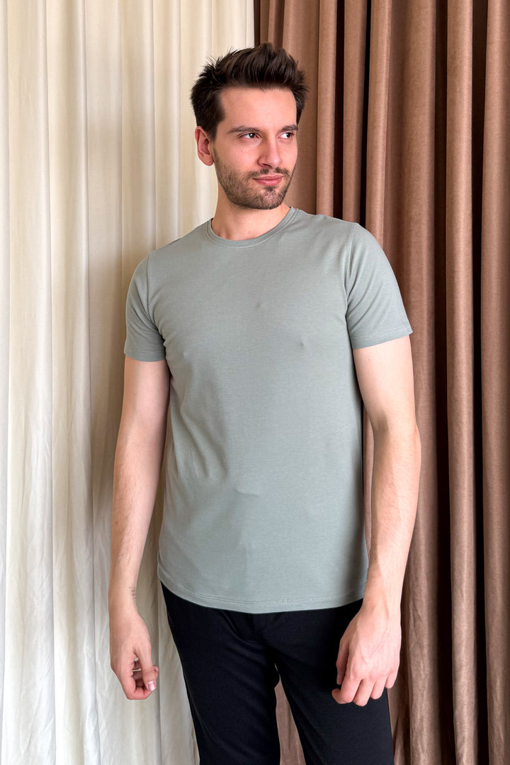MPL Men's Cotton Ottoman Zero Collar T-shirt 3155 - Rhondda