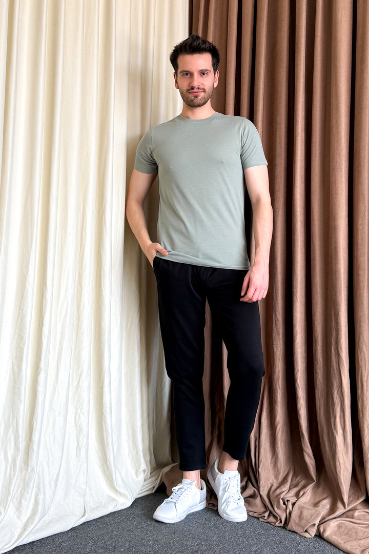 MPL Men's Cotton Ottoman Zero Collar T-shirt 3155 - Rhondda