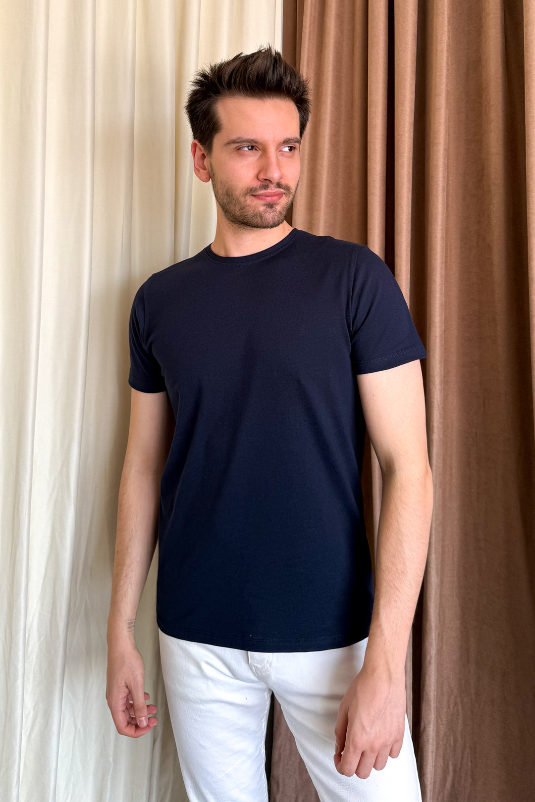 MPL Men's Cotton Ottoman Zero Collar T-shirt 3155 - Sutton in Ashfield