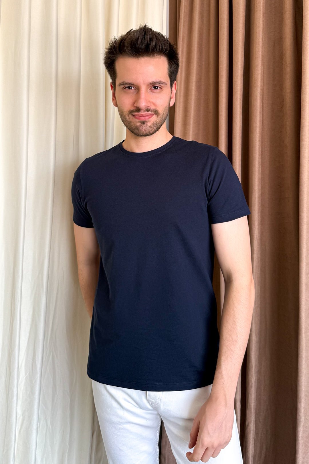 MPL Men's Cotton Ottoman Zero Collar T-shirt 3155 - Sutton in Ashfield