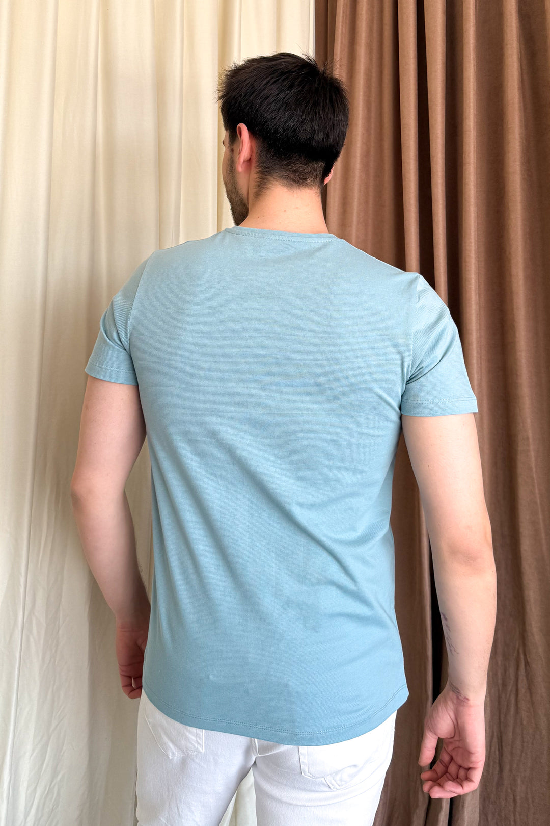 MPL Men's Cotton Ottoman Zero Collar T-shirt 3155 - Anniston
