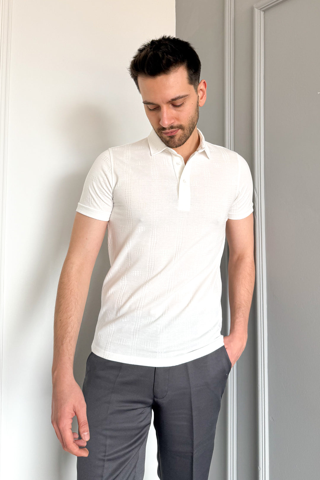MPL Men's Jacquard Polo Neck T-shirt 3227 - Kakhovka
