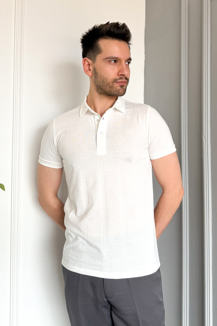 MPL Men's Jacquard Polo Neck T-shirt 3227 - Kakhovka