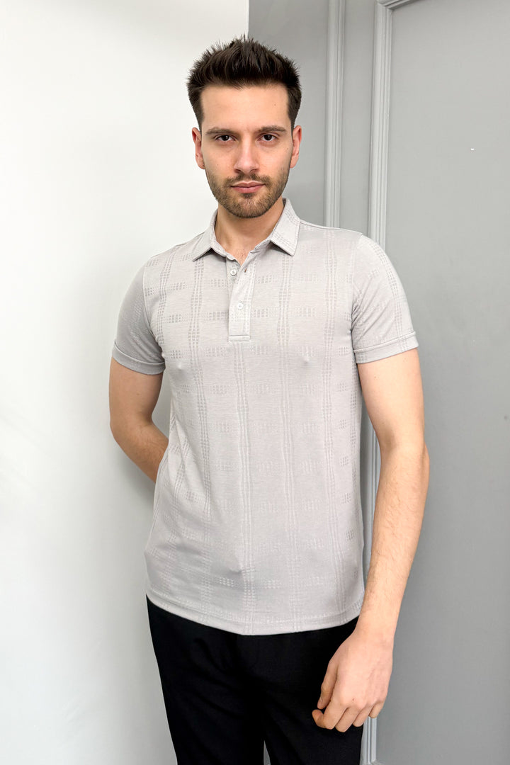 MPL Men's Jacquard Polo Neck T-shirt 3227 - North Miami Beach