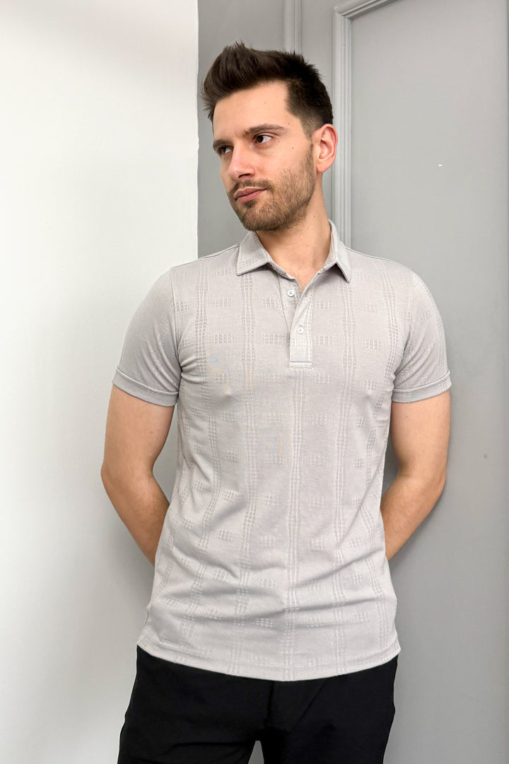 MPL Men's Jacquard Polo Neck T-shirt 3227 - North Miami Beach
