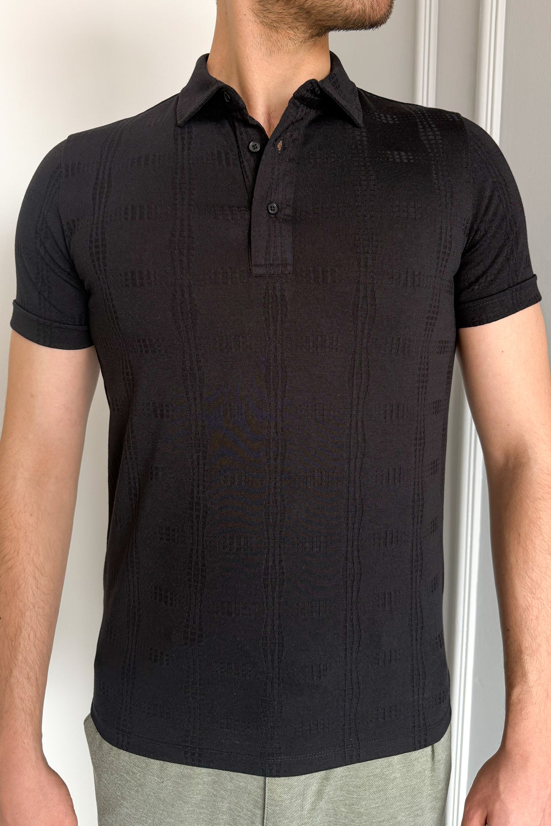 MPL Men's Jacquard Polo Neck T-shirt 3227 - Tlalnepantla