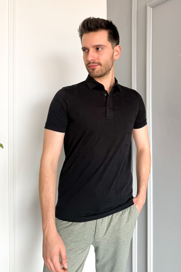MPL Men's Jacquard Polo Neck T-shirt 3227 - Tlalnepantla