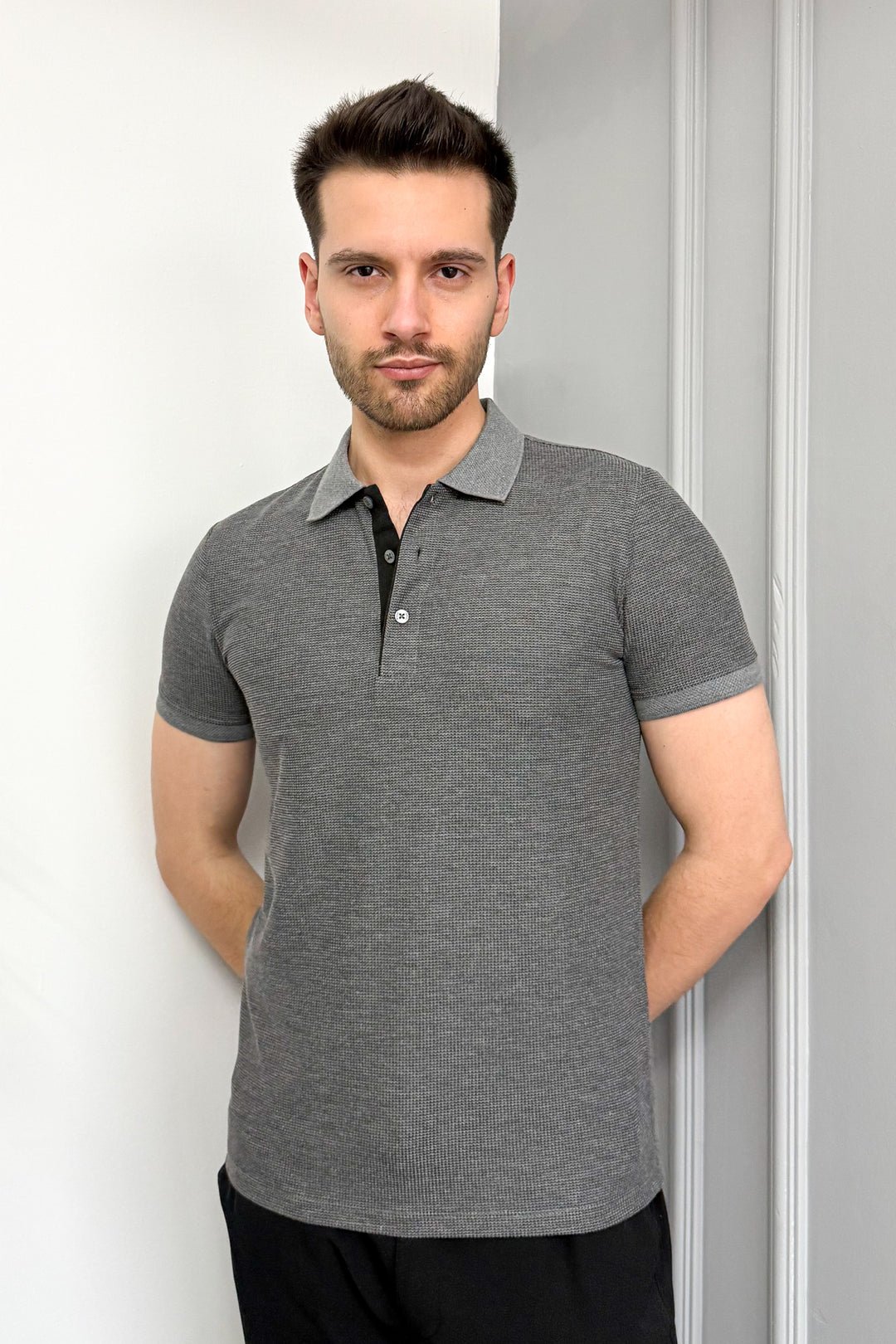 MPL Men's Waffle Polo Neck T-shirt 3229 - Villefranche-sur-Saône