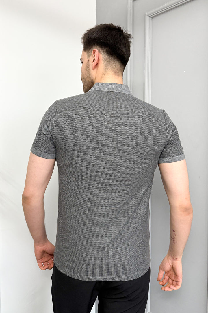 MPL Men's Waffle Polo Neck T-shirt 3229 - Villefranche-sur-Saône