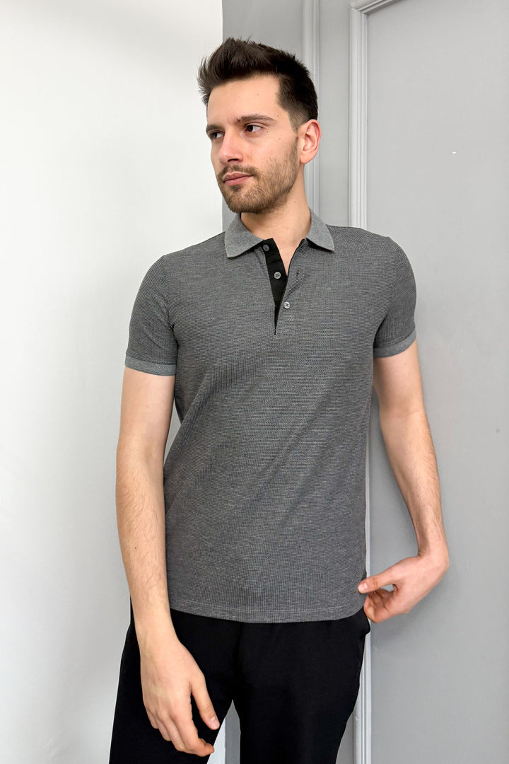 MPL Men's Waffle Polo Neck T-shirt 3229 - Villefranche-sur-Saône