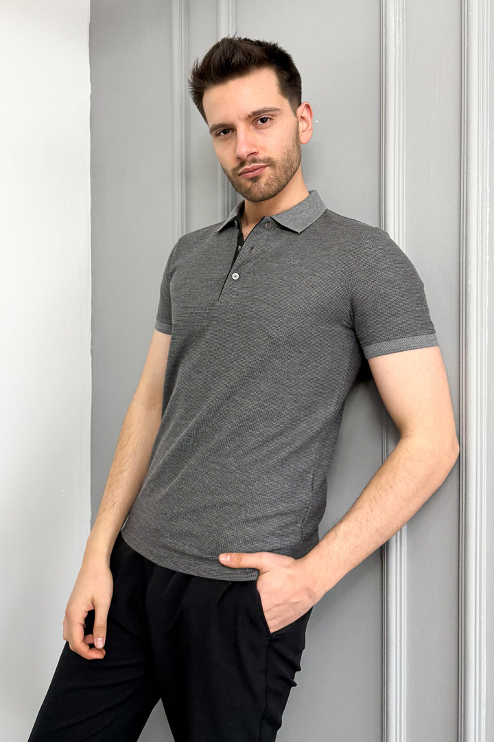 MPL Men's Waffle Polo Neck T-shirt 3229 - Villefranche-sur-Saône